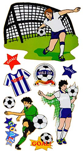 alles-meine.de GmbH 55 TLG. Set Sticker/Aufkleber - Fußball & Fußballspieler - selbstklebend - für Jungen - Ballsport Stickerset Kinder - z.B. für Stickeralbum Kindersticker - ..