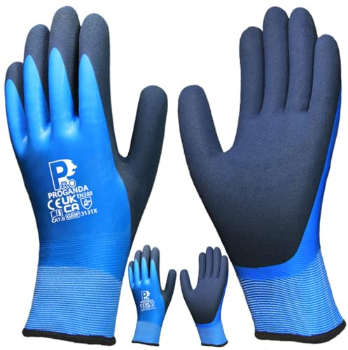 2 Pairs Waterproof Work Gloves Ultra-Grip Latex Coated for Superior Hold - Durable and Versatile for Gardening, Cleaning, Car Wash, Fishing, Outdoor Tasks