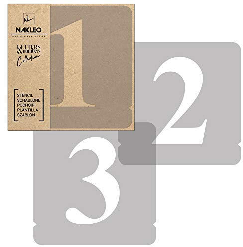 NAKLEO Stencil Numeri per Pittura 12 Pezzi Set, 14cm Cifre e Segni Times Roman Carattere, Stampini Plastica e Riutilizzabile, Modello Artigianato Fai da te, Pareti Muro Legno Tessuto