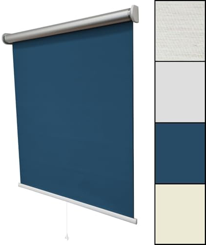 Thermorollo Verdunkelungsrollo Springrollo Rollo | 60-240 cm breit | Wandmontage, Deckenmontage | lichtundurchlässig, Thermo Beschichtung | Bedienung Mittelzug | Größe 200 x 175 cm, Farbe Creme
