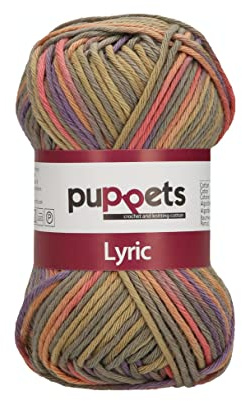 Puppets Lyric Multicolor 4582008-00210 Farbe: India, Stärke: 8 Aufmachung: 50g, Lauflänge: 70m, Häkelgarne