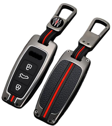 Otai Zinklegierung Autoschlüssel Hülle passend für Audi A3 A6 A7 S8 Q7 Q8 SQ8 E-tron Fernbedienung Smart Car Key Shell 3 Tasten (Matte Farbe)