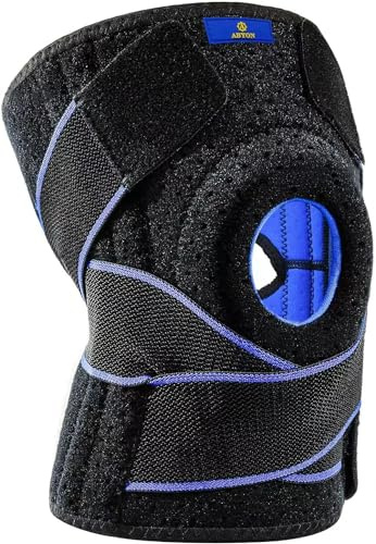 ABYON Rodillera Deportiva Ajustable Para Menisco y Ligamentos, Rodilleras Deportivas con Estabilizadores Laterales y Almohadillas de Gel, Rodilleras para Gym, Aliviar Dolor, Artritis (S)