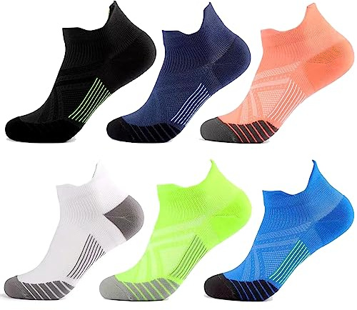 Simoda 6 Paar Running Kompressionssocken für Damen und Herren,Plantarfasziitis,Fußgewölbeunterstützung Kompressionsstrümpfe für Laufen,Sport,Flug,Reise,Radsport(L/XL)