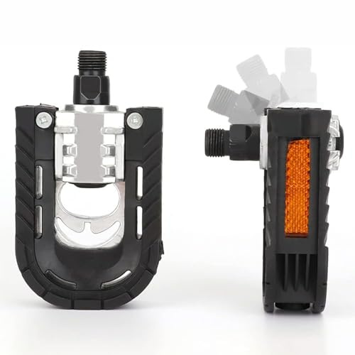 Folding Bike Pedals Universal 7/8 with Reflective Strips | Aluminium | Non-Slip | Waterproof | Wide Flat Pedals for Electric Bike, Urban Journey, Mountain Bike