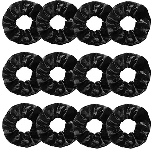 Senllori Scrunchies für Frauen, 12 Stück Samt-Haargummis für Haare, klassische, elastische, dicke Haarbänder, Krawatten, weiche Seile, Pferdeschwanzhalter, Haarschmuck…