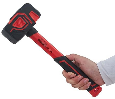 Rubber Mallet, HOUSERAN Rubber Mallet Hammer with Hook, 20 oz Rubber Hammer with Solid Rubber Head & Non-Slip Soft Grip, Mallet Hammer for Woodworking, Flooring, DIY Projects and Landscaping