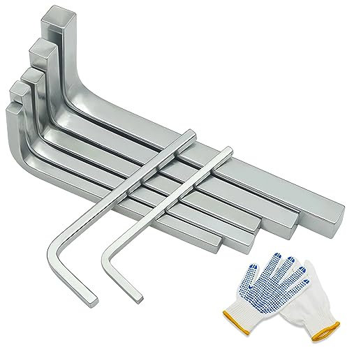 YEIXCIKA Vierkantschlüssel-Set, L-förmig, Chrom-Vanadium-Stahl, Vierkantkopfschraubendreher für Taschenlochschrauben, 3–10 mm, 7-teilig