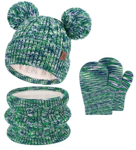 Bequemer Laden Winter Bommel Mütze Kinder Loop Schal Handschuhe 0-8 Jahre