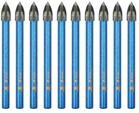 Masonry Drill Bit BRSCHNITT 1/4*10pcs Carbide Tips Concrete Drill Bit Set for Pots Bottles Ceramic Tile Glass Brick Ceramic Round Shank