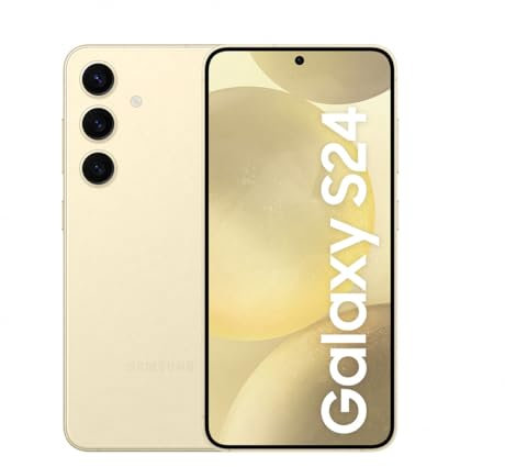 Samsung Galaxy S24, AI Android Smartphone, 8GB RAM, 256GB Storage, 50MP Camera, Long Battery Life, Amber Yellow, 3 Year Manufacturer Extended Warranty (UK Version)