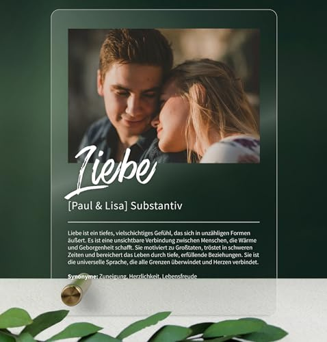 Liebe Geschenk personalisiert - Acryl Geschenk - Definition: Liebe - Ich Liebe Dich, Love, Herz, Liebe Geschenke Für Männer, Liebe Deko, Geschenk für Sie, Paargeschenk, Pärchen