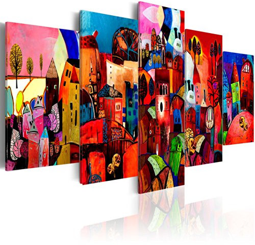 B&D XXL - Akustikbild 100x50 cm 5 tlg - Bilder Akustikschaum Schallschutz Wand Deko Kunst Akustikpaneele Wandpaneele Schalldämmung Wandbild Schallabsorber Akustikplatten 051447