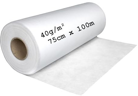 Koi Couverture filtrante pour bassin et systèmes de filtration | Épaisseur : 40 g/m² | 75 cm x 200 m | Rouleau non tissé perméable à l'eau de qualité professionnelle | Fabriqué en Allemagne