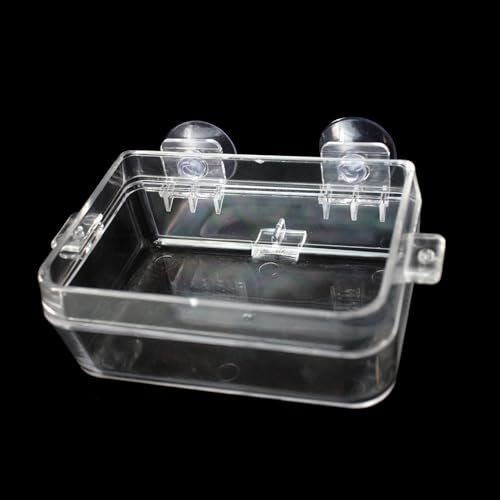 MEISH Reptile Feeder Dish Reptile Anti-escape Bowls Transparent Reptile Water Bowl with Suction Cup for Tortoise Gecko Snakes