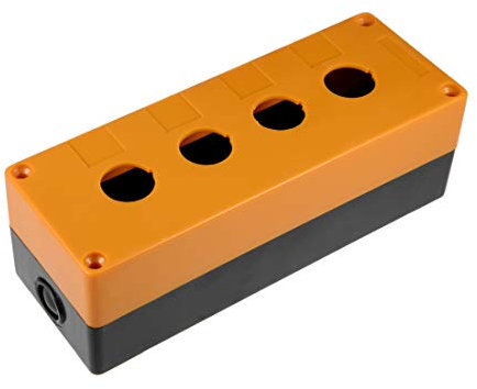 JRBJWYVV Druckknopfschalter-Steuerstationsgehäuse, 22 mm, 4 Knopflöcher, wasserdicht, Schwarz und Weiß