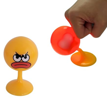 Desktop-Boxsack – 11,2 x 7,9 cm, beleuchtetes Stressabbau-Spielzeug mit Saugnapf-Basis, umweltfreundliches TPR-Material, 4 Gesichtsausdrücke, Schreibtischspielzeug für Angst und Spaß (wütend)