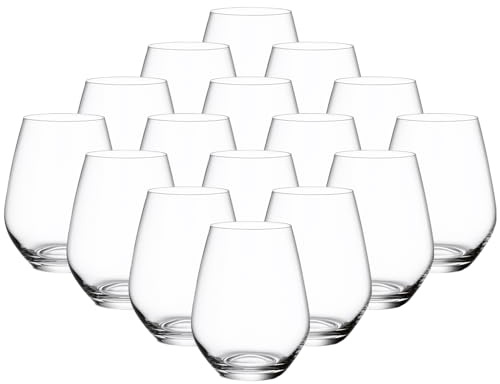 Villeroy & Boch Ovid Wasserglas-Set 16-eilig, 420 ml, Wassergläser, Gläser Set, Besondere Trinkgläser, Gläser Für Wasser, Saftgläser, Kristallglas, Spülmaschinenfest