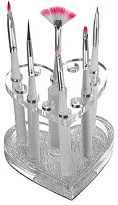 Beatifufu Nailart Stifthalter Herzform Silber Nagelbürstenhalter Nailart Zubehör Nagelstiftständer Für Uv Gel Und Nagellack Nagelkunst