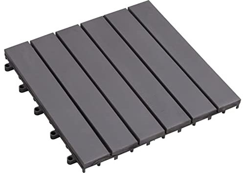 Sufrk Azulejos para terrazas, 10 unidades, madera maciza de acacia gris lavado, 30 x 30 cm, azulejos de madera dura de acacia, tablero de teca dorada para patio y balcón