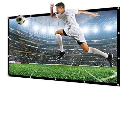 HAEKEBC Large Projector Screen 100in-300in Foldable Projection Screen, Outdoor Ball Games Movies Screen Portable 16:9 Wall Mounted Canvas Anti-Crease Fabric(100-4:3)
