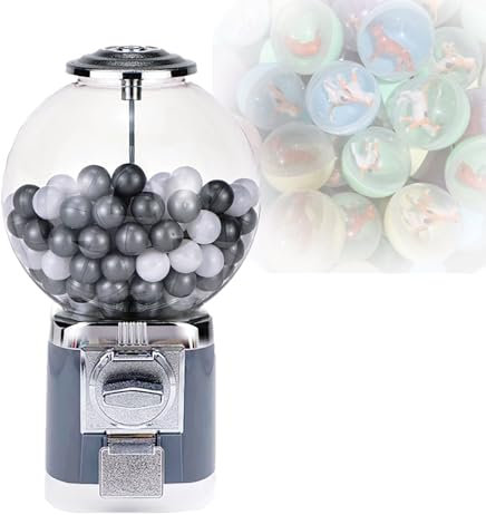 LwiftGal Candy Gumball Vending Machine, Toy Vending Machine Dispenser, Capsule Machine Candy Machine Dispenser for Business, Mini Vending Machine,Grey
