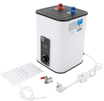 8 Liter Warmwasserspeicher Untertisch Boiler Untertischgerät 1500W Druckfester wasserboiler mit LED-Digitalanzeige, schnelles Aufheizen für Waschbecken, Küchen, Badezimmer Weiß