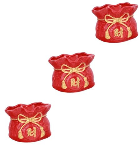BESPORTBLE 3 STK Chinesischer Neujahrsblumentopf Fälschung Aufhänger Globen großer Topf selbst Dekoration blumenbank pflanzer hochzeitsdeko Blumenhalter saftiger Pflanzenhalter Terrakotta rot