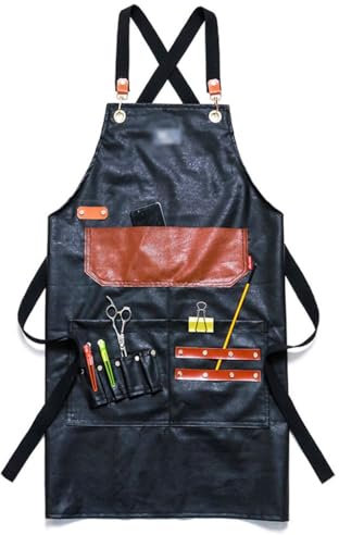 TEESONG Delantal de Chef Delantal De Barbero, Permanente del Cabello, Tinte, Maquillaje, Manicurista, Peluquería, Ropa De Trabajo for Hombres Y Mujeres Delantales para Hombres(B)