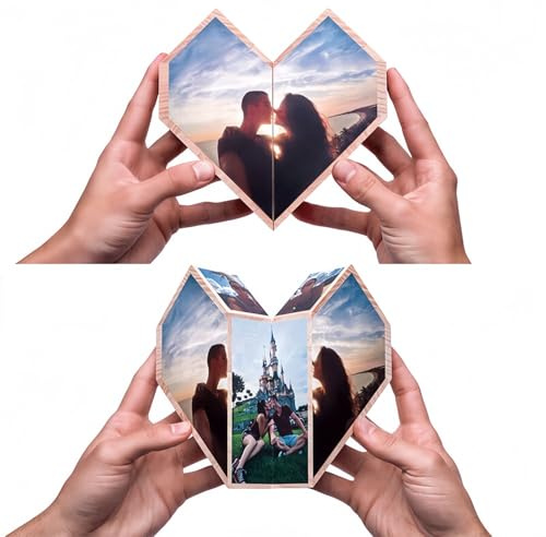 Drawelry Fotowürfel Personalisiert Faltbarer Foto Würfel Puzzle Cube Album mit 10 Bilder Fotoalben Reise Hochzeit Haustier Souvenirs Bildwürfel Geschenke für Familie, Freund (F-10Bilder)