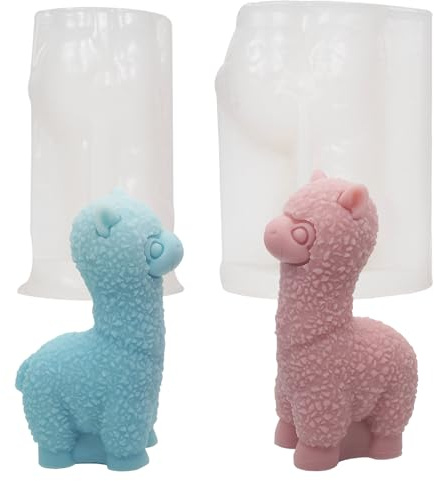 Alpaca Candle Mould, 3D Alpaca Candle Soap Making Mold, Non-Stick Candle Making Moulds, Wax Resin Epoxy Mould Jewelry Aromatherapy Plaster Casting Craft Handmade Sculpture Sheep Party Ornaments