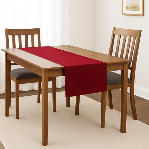Tischläufer Rot Bordeaux 45x145 cm Polyester – einfarbiger Tischläufer modern, pflegeleicht & bügelfrei, ideal für Hochzeit & Tischdeko