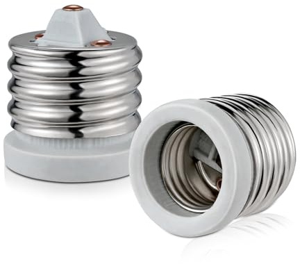 E39 to E26 Light Socket Adapter, Regular Light Bulb Adapter for Antique Floor Lamp Mogul Socket, Mogul to Standard Socket Reducer, UL Listed