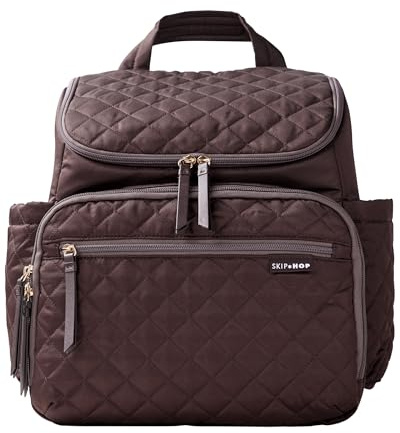 Skip Hop Forma Baby Diaper Backpack Multi-Function Baby Changing Bag with Changing Mat and Stroller Clip (Chocolate), Chocolate