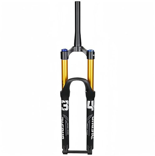 Fourche Avant de VTT 26/27,5/29 Pouces, Fourche a Suspension, Débattement de 160 Mm, Frein a Disque Conique de 3,8 Cm, Axe Traversant, Pression d'air 15 × 110 Mm C,27.5in