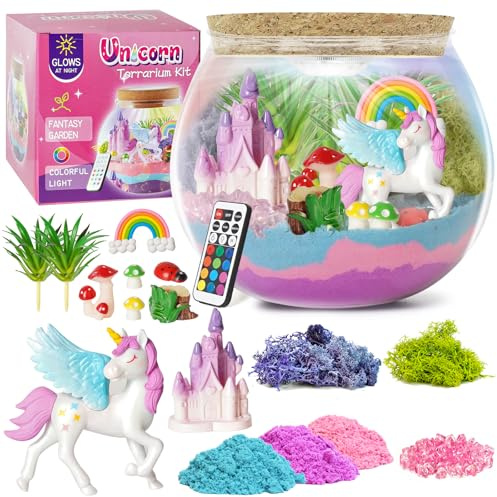Corpower Einhorn - DIY Leuchtbehälter-Kit, Nachtlicht mit Fernbedienung | Passende Geschenke für Mädchen ab 4 Jahren, Ideale Kunst Bastelgeschenke