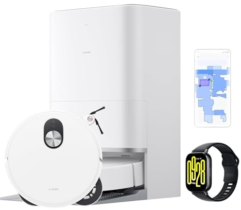 XIAOMI Robot Vacuum 5 Saugroboter - mit Wischfunktion & Selbstreinigender Station - 20.000Pa Saugkraft,Smart Retractable Radar，App & Voice Control，Bundle Include Vacuum Cleaner