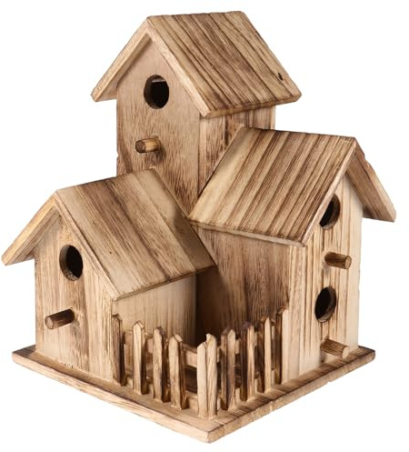 Alasum Nichoir à Oiseaux en Bois Massif DIY, Nid D'élevage Extérieur, Ornement De Jardin, Maison D'oiseau Créative, Artisanat Éducatif pour Garçon Et Filles, Décoration Porche, Abri Oiseau Naturel