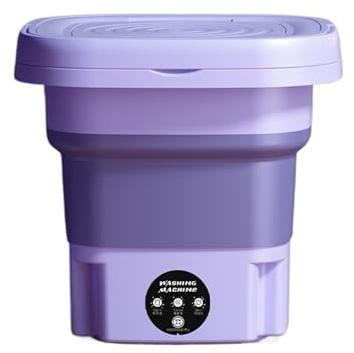8L Portable Small Foldable Washing Machine with Spin Dryer For Socks Underwear Panties Washer Household(DVP211LC-SL,UK)