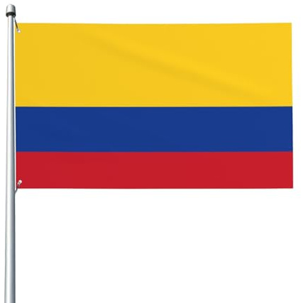 Drapeau de la Colombie. Drapeau de jardin extérieur 0,9 x 1,5 m, bannière en polyester imprimé vif, facile à accrocher pour terrasse, fête, camping.