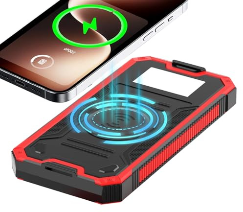 Pack de batterie avec chargeur solaire - 10 000 mAh imperméable pour survie, chargeur solaire pour téléphone portable, pour smartphone, appareil photo, tablette, randonnée, voyage