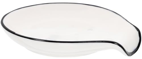 Milisten Porte-Cuillère en Céramique Beige pour Plan de Travail, Support Ustensiles la Cuisine, Repose-Cuillère Délicat, Usage en Coin Café et Restauration