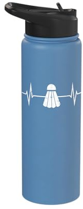 Badminton Heartbeat Shuttlecock Speedminton Crossminton Stainless Steel Insulated Water Bottle
