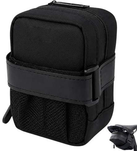 QhgPnt Saddle Bag, Bike Saddle Bag for Urban Commuters, Compact Mini Bicycle Seat Bag with Secure Mounting, Organise Cycling Accessories for Daily Riding and Short Trips