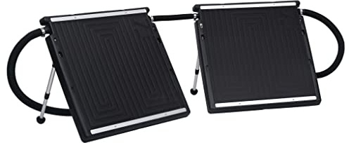 Pool Solar Panels, Pack of 2, 150 x 75 cm, PE Aluminium, with Adjustable Support Feet 40°-60°, Compatible with Filter System for Above Ground Pools, Water Heating