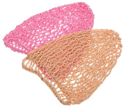Operitacx 2 Stück Gehäkeltes Langes Haarnetz für Frauen Bequemes Baumwoll Haarnetz zum Schlafen im Sommer Geeignet für Locken und Lange Zöpfe