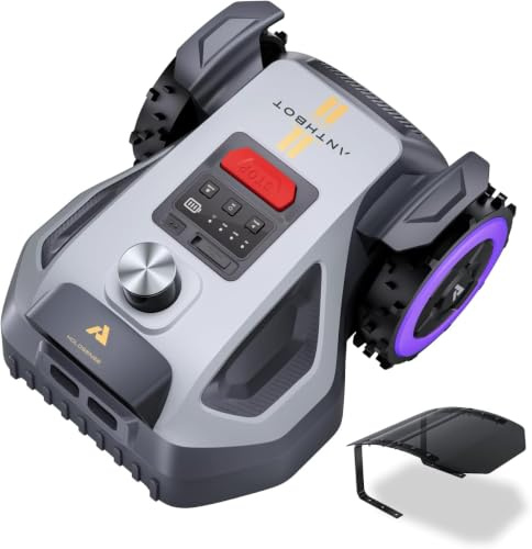 ANTHBOT M5 Pro Robot Tondeuse, 360° 3D LiDAR 3D, 700 m², NetRTK/4G/Vision | Pente de 24°, Hauteur de Coupe de 3 à 7 cm, évitement d'obstacles par IA, ≤ 58 dB, Reprise Automatique de la Tonte, IPX6