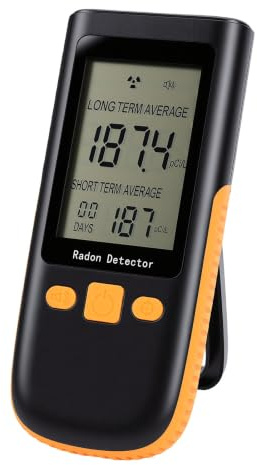 Odorkle Rilevatore di Gas Radon Portatile Sensore Ionico 0-270pCi/L | Lettura iniziale di 1 ora, aggiornamenti ogni ora, soglia di allarme 4,05 pCi/L, funzionamento a batteria, semplice
