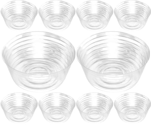 TOYANDONA Revestimientos Transparentes para Macetas 10 Piezas Plástico | Bandeja Profunda, Protección Estanca y Colocación Estable, para Jardín del Hogar y Uso Exterior