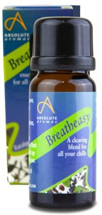Absolute Aromas Mélange d'huiles essentielles Breatheasy pour la respiration 10 ml – avec des huiles essentielles 100% pures et naturelles d'eucalyptus, d'arbre à thé, de cajeput et de ravensara